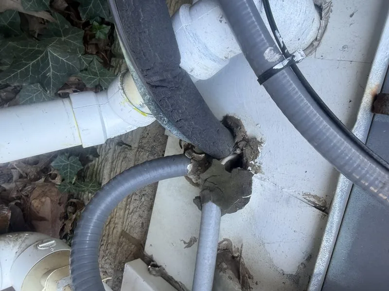 Mouse entry point sealed during an exclusion - mice control in Dublin, Ohio - Pest Control PRO LLC